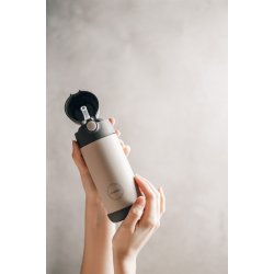 AYA&IDA Kids Straw drikkeflaske, 350 ml - Cream Beige