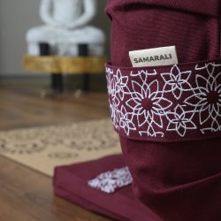 Samarali Meditationspude halvmne 12 cm, kologisk - Maroon