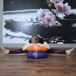 Samarali Meditationspude halvmne 12 cm, kologisk - Orange