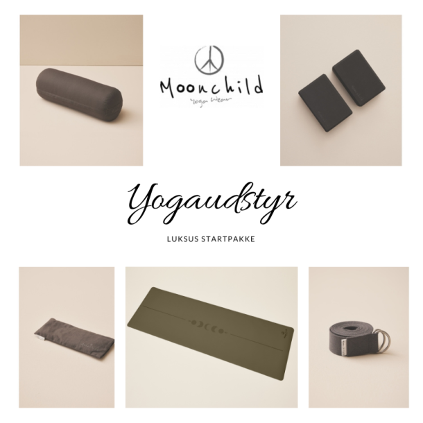 Moonchild Yoga utrustning Deluxe-paket med Dark Olive yogamatta