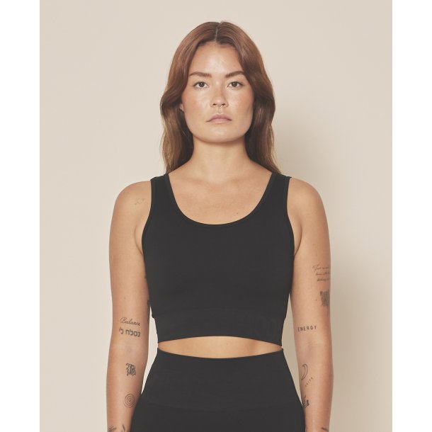 Moonchild Soft Rib Yoga Crop Top - Black Iris