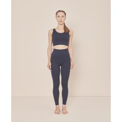 Moonchild Soft Rib Yoga Crop Top - Navy Blue