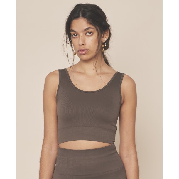 Moonchild Soft Rib Yoga Crop Top - Storm