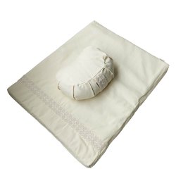 Meditation st med halvmne meditationspude &amp; meditationsmtte - Ivory