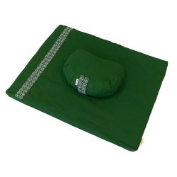 Meditation st med halvmne meditationspude &amp; meditationsmtte - Forest Green