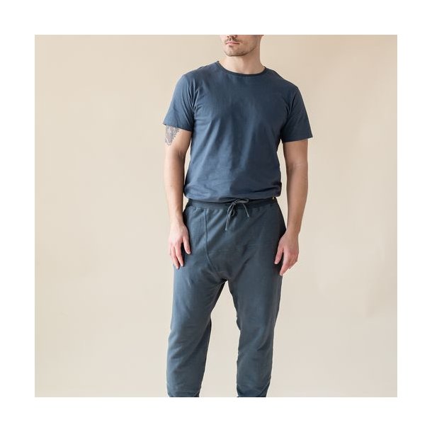 Yogamii SHIVA Yoga T-shirt fr mn, ekologisk - Dusty Blue