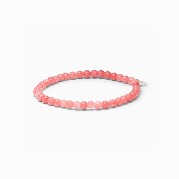 So rd kvarts kristallarmband, 4mm