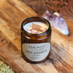 kologisk Soya Lys med krystaller, 160 ml - Relaxing Duft