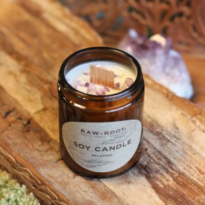 kologisk Soya Lys med krystaller, 160 ml - Relaxing Duft