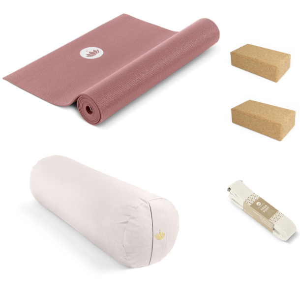 Yogautrustning startpaket stor med XL yogamatta - Rose