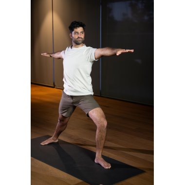 Manduka CNTR herre yoga shorts, Dark Earth