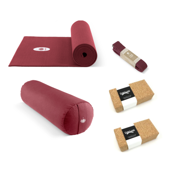 Yogaudstyr Startpakke stor med XL yogamtte - Bordeaux