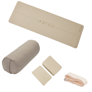 Moonchild yogam�tte, yogap�lle, yogab�lte og yogablokke, pakketilbud i farven Clay