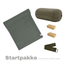 Yogaudstyr startpakke med Infinity yogam�tte, Olive