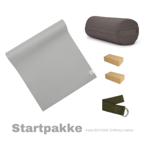 Yogaudstyr startpakke med Infinity yogam�tte, gr�