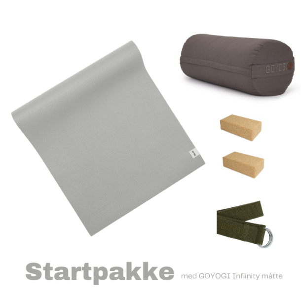 Yogaudstyr startpakke med Infinity yogam�tte, gr�