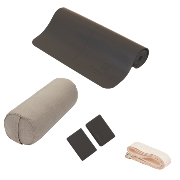 Moonchild yogam�tte, yogap�lle, yogab�lte og yogablokke, pakketilbud onyx black