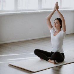 Yogamtte, uld - Lys gr