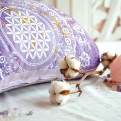 Meditationspude 15 cm, halvmne - Lilla