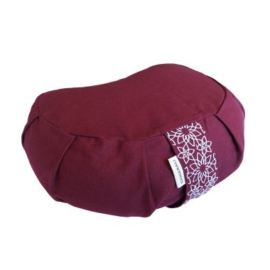 Samarali Meditationspude halvmne 12 cm, kologisk - Maroon