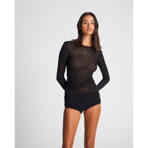 GAI+LISVA  Fermi Silk bluse - Stretch Limo Black