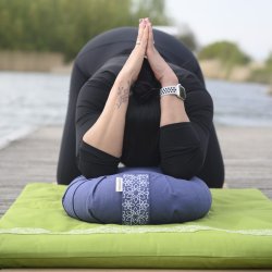 Samarali Meditationspude / Zafu 12 cm, kologisk - Denim Blue