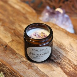 kologisk Soya Lys med krystaller, 60 ml - Relaxing Duft