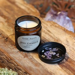 kologisk Soya Lys med krystaller, 60 ml - Relaxing Duft