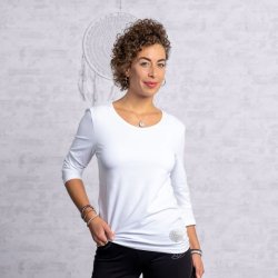 Bordenden Gøre husarbejde september Yoga Bluse Silver 3/4 ærmer, økologisk - Yogatøj - Your Yoga Shop