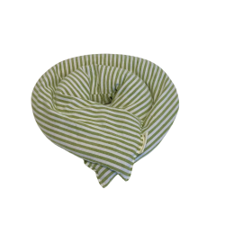 Nakke varmepude, kologisk - Mosgrn-hvid/stribet