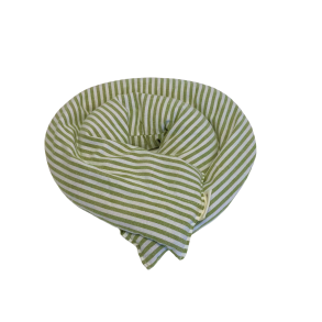 Nakke varmepude, kologisk - Mosgrn-hvid/stribet